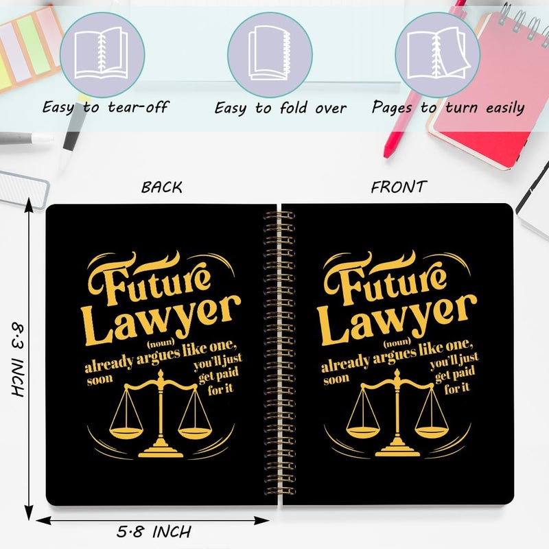 CQM Future Lawyer Hardcover Spiral Notebooks for Work, A5 Composition Notebook College Ruled, Inspirational Gift for Future Lawyer, Paralegal Gift Notepads Lined Travel Planner Journal for Writing - Image 2